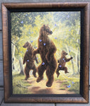 The Dancers by Robert Bissell features bears dancing in the woods