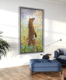 All that is Glorious Around Us painting of bear, butterflies, & wildflowers by Robert Bissell.