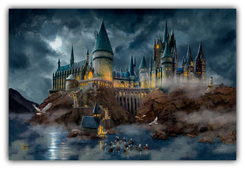 Harry Potter Hogwarts Castle - Thomas Kinkade Studios Limited Edition Canvas - Standard Frame