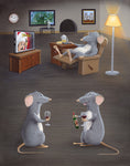 I Drink Till He's Cute mouse painting by Patrick O'Rourke