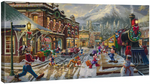 Disney's Mickey & Minnie Candy Cane Express - Gallery Wrapped Canvas by Thomas Kinkade Studios