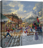 Disney's Mickey & Minnie Candy Cane Express - Gallery Wrapped Canvas by Thomas Kinkade Studios