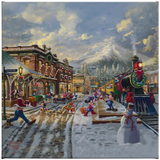 Disney's Mickey & Minnie Candy Cane Express - Gallery Wrapped Canvas by Thomas Kinkade Studios