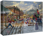 Disney's Mickey & Minnie Candy Cane Express - Gallery Wrapped Canvas by Thomas Kinkade Studios