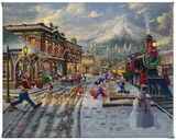 Disney's Mickey & Minnie Candy Cane Express - Gallery Wrapped Canvas by Thomas Kinkade Studios