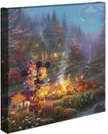 Mickey and Minnie Sweetheart Campfire canvas print available from Thomas Kinkade Studios.