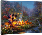 Mickey and Minnie Sweetheart Campfire canvas print available from Thomas Kinkade Studios.