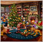 Mickey and Minnie Trimming the Tree canvas print