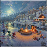 Disney Mickey and Minnie - Christmas Lodge - canvas print from Thomas Kinkade Studios.