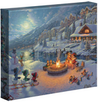 Disney Mickey and Minnie - Christmas Lodge - canvas print from Thomas Kinkade Studios.