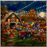 Mickey and Minnie Pumpkin Festival - Thomas Kinkade Studios Canvas Prints