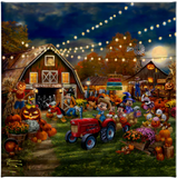 Mickey and Minnie Pumpkin Festival - Thomas Kinkade Studios Canvas Prints