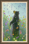 Presence III by Robert Bissell features a bear surrounded by wildflowers and butterflies.