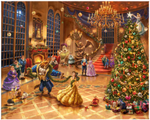 Disney Beauty & the Beast Christmas Celebration - canvas print from Thomas Kinkade Studios