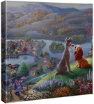 Disney Lady and the Tramp Falling in Love by Thomas Kinkade Studios - gallery wrapped canvas print