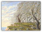 The Great Wind painting by Robert Bissell features a bunny rabbit withstanding the great wind.