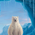 The Guardian by Robert Bissell features a polar mama or papa polar bear protecting their young cubs.