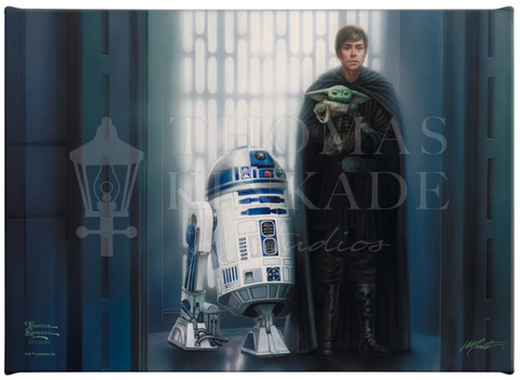 The Mandalorian by Monte Michael Moore featuring Grogu, Jedi Knight Luke Skywalker & R2-D2.