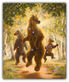 The Dancers by Robert Bissell features bears dancing in the woods