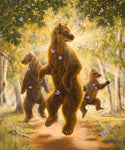 The Dancers by Robert Bissell features bears dancing in the woods