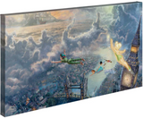 Disney Tinker Bell and Peter Pan Fly to Never Land - canvas print available in three sizes.