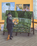 Clawed Monet by Patrick O'Rourke features Claude Monet getting clawed by a cat while painting.