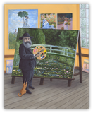 Clawed Monet by Patrick O'Rourke features Claude Monet getting clawed by a cat while painting.